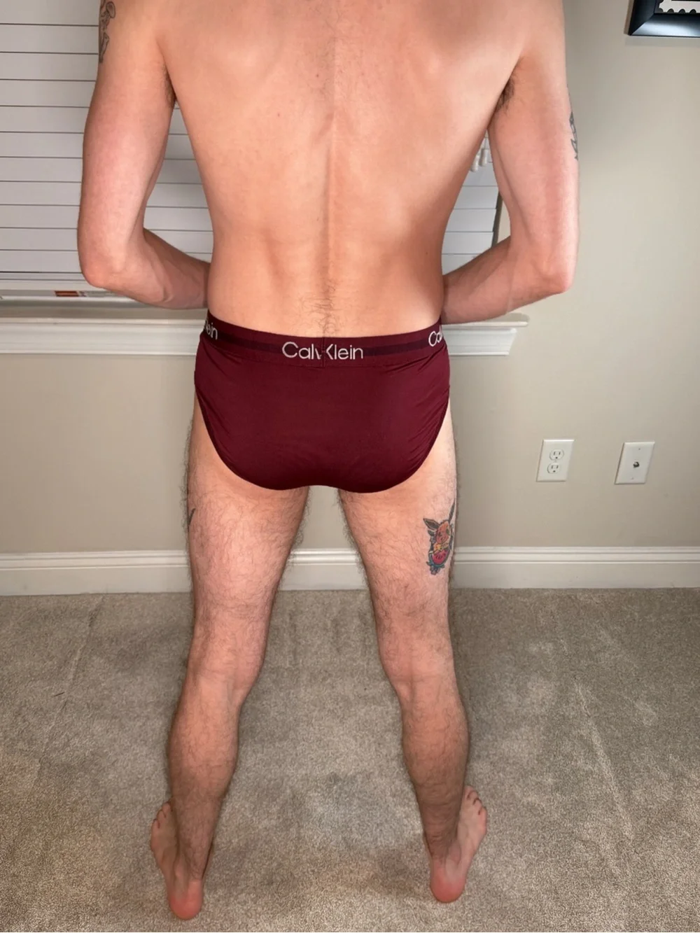 Calvin Klein Men's Dark Red Classic Briefs Large